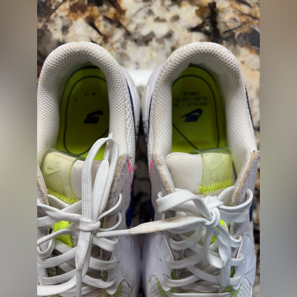 Nike Air Max White with Pink and Green Highlights - Picture 7 of 9